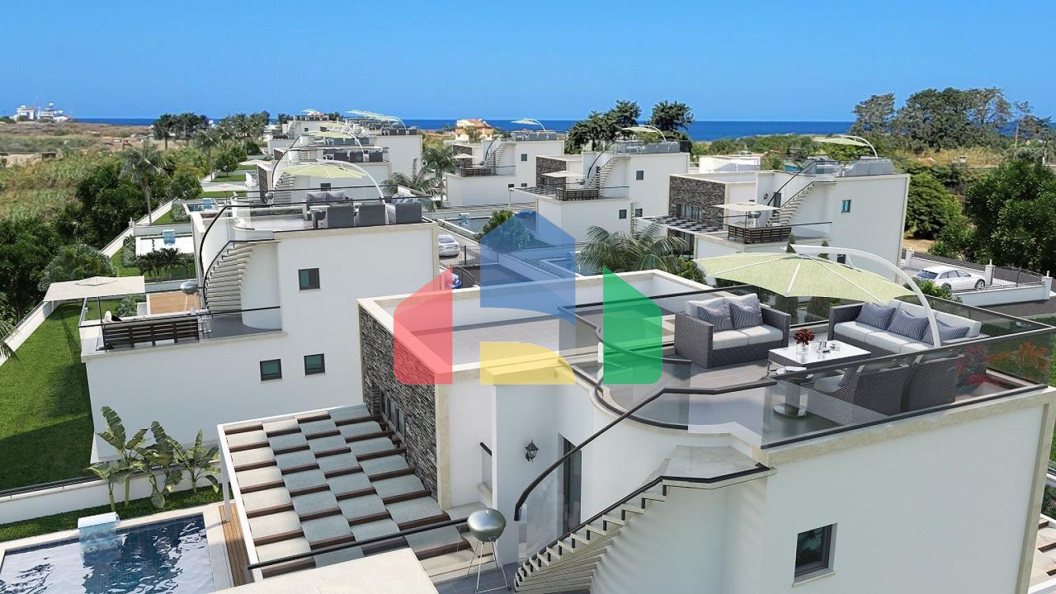 Cовременная вилла 139 м2 c бассейном в Каршияке