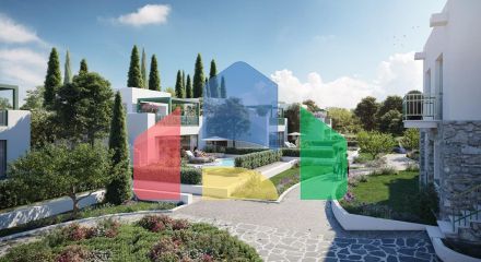Three-room townhouse of 105 m2 with a terrace of 65 m2 and a swimming pool in a new complex in Lapta