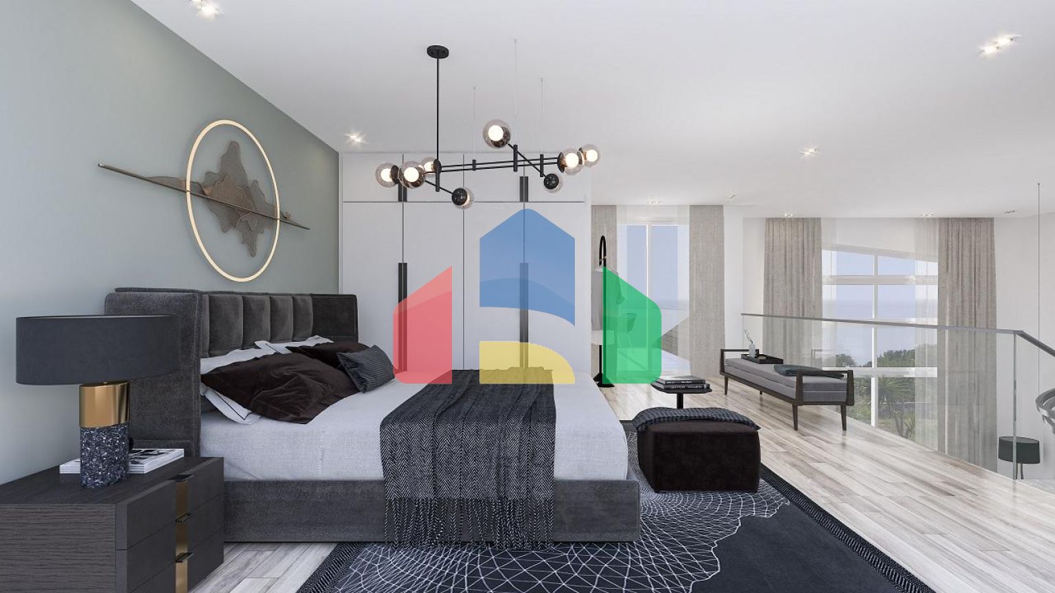 3 - комнатные апартаменты 106 м2 с большой террасой 38 м2 в уютном комплексе (Алсанджак)