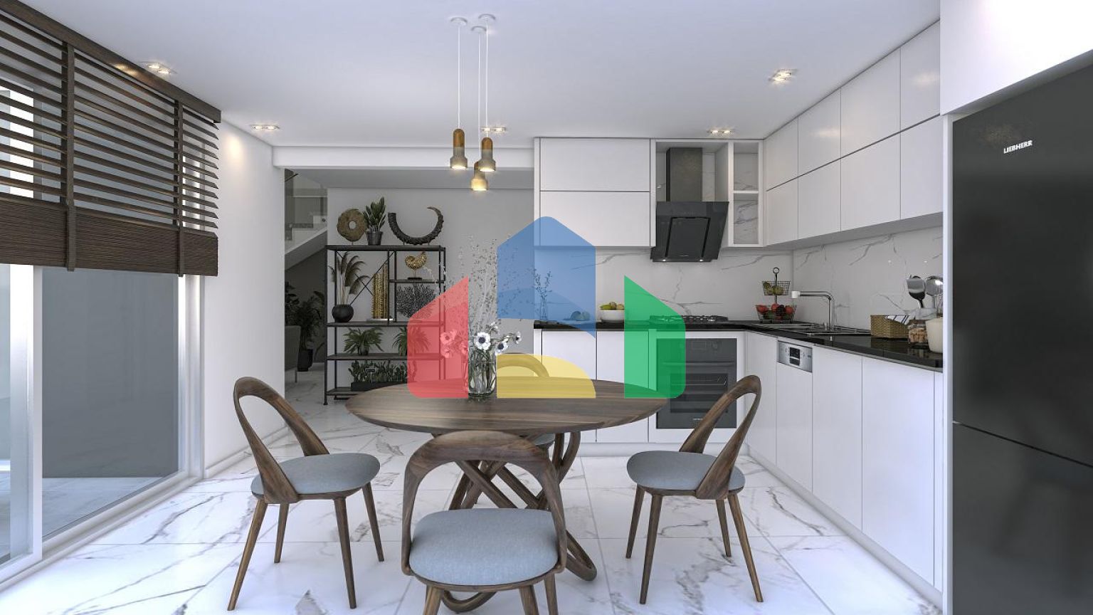 3 - комнатные апартаменты 106 м2 с большой террасой 38 м2 в уютном комплексе (Алсанджак)