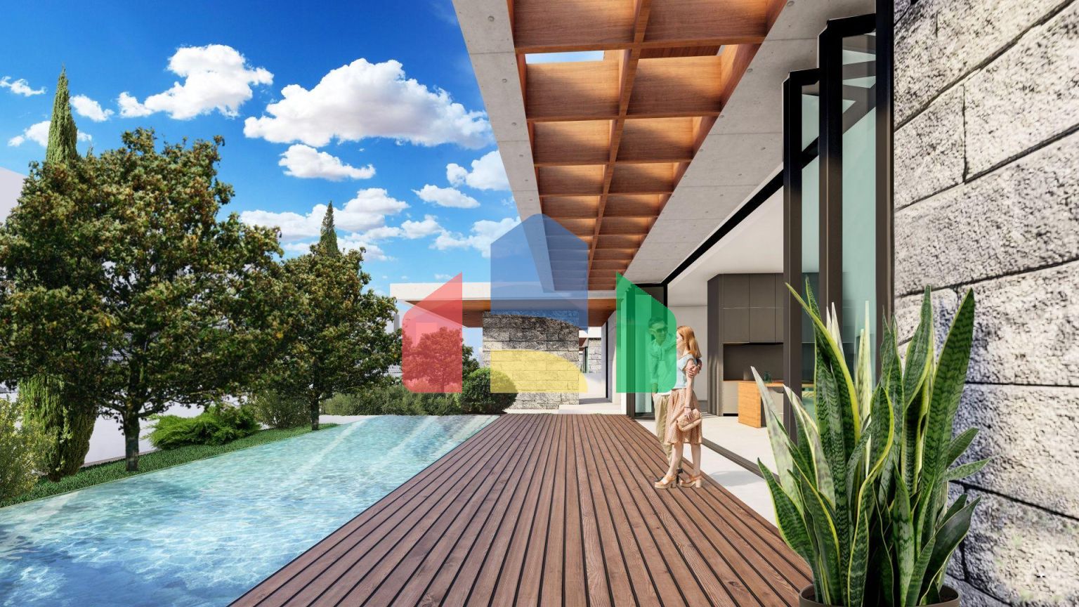 Современная вилла 4+1( 305м2) с бассейном в Озанкое