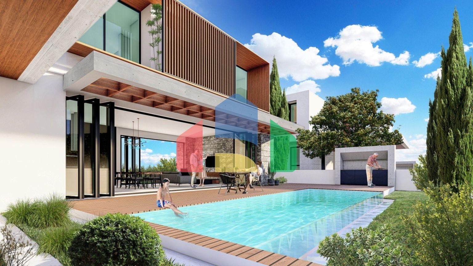 Современная вилла 4+1( 305м2) с бассейном в Озанкое