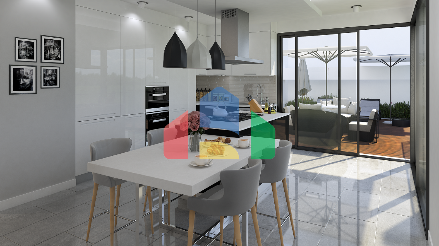 4-комнатная квартира  (Пентхаус 165 м2 ) с террасой 35 м2 в Кирении