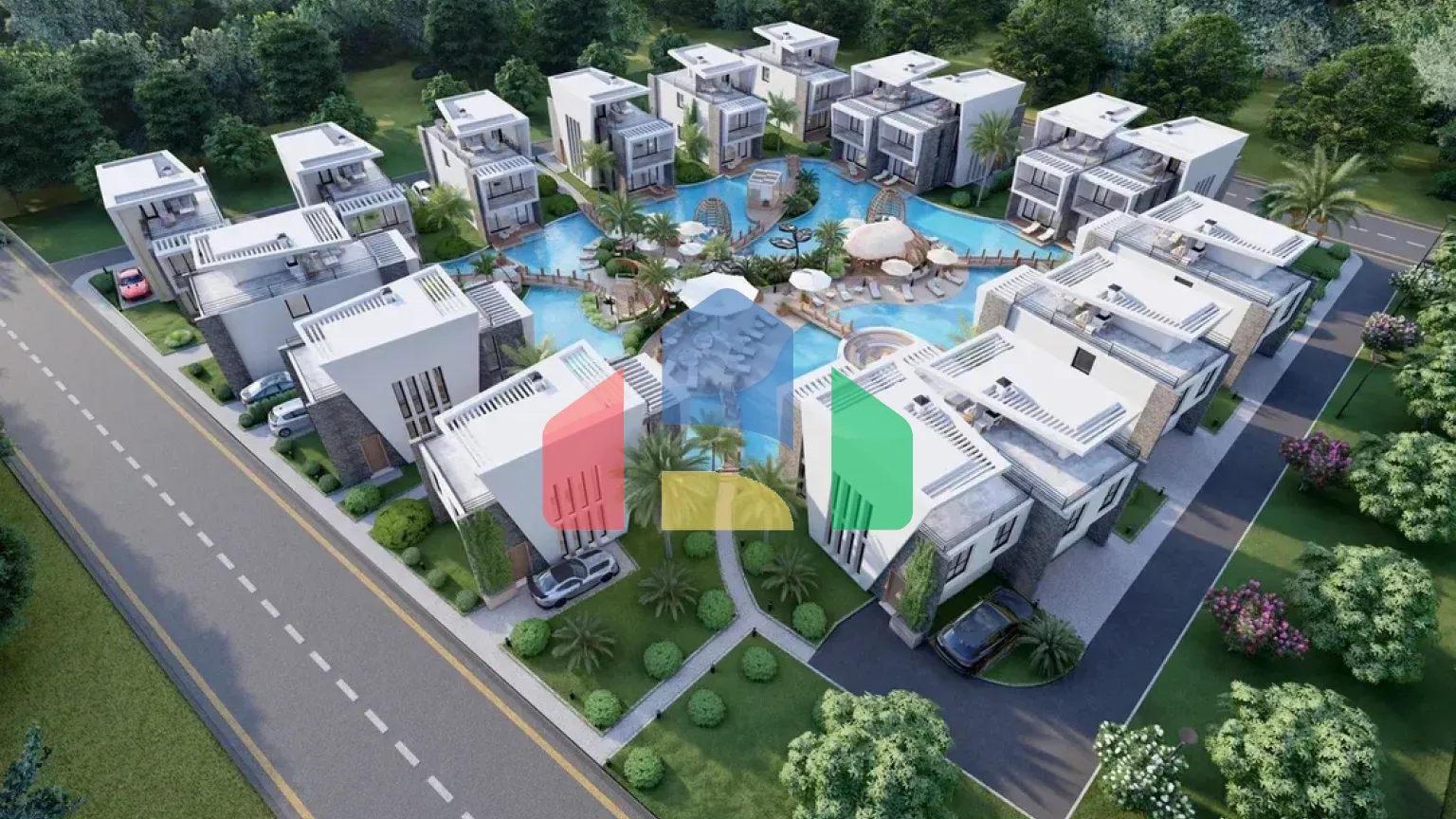 Современная вилла 2+1 (120 м2) с садом (73 м2) в новом комплексе в Лапте