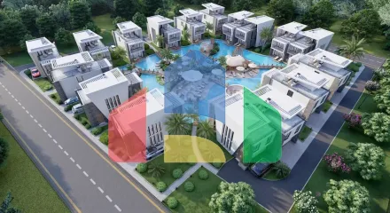 Современная вилла 2+1 (120 м2) с садом (73 м2) в новом комплексе в Лапте