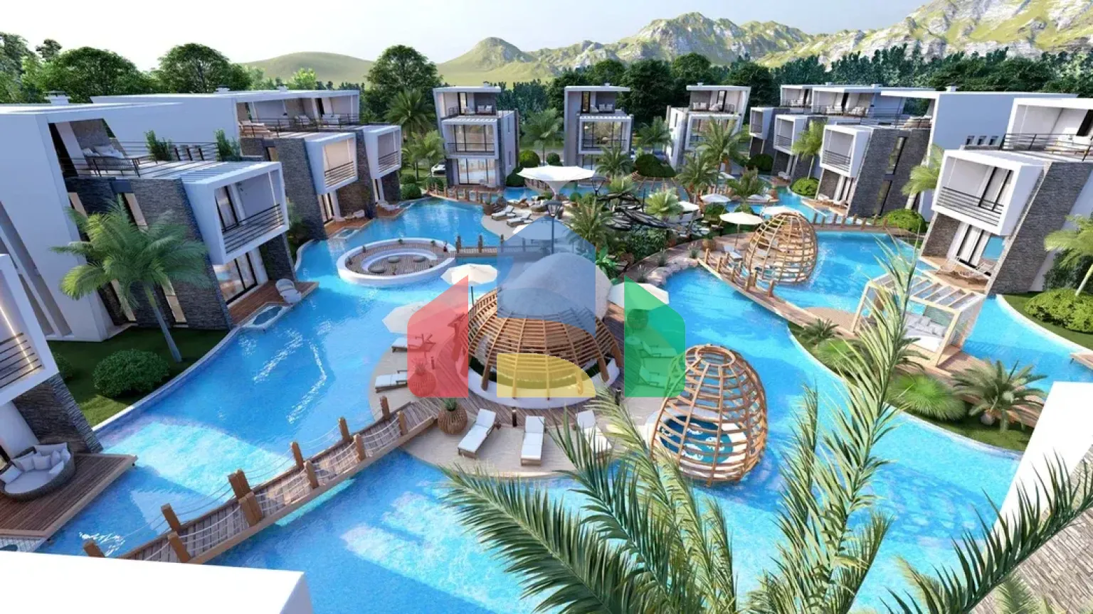 Современная вилла 2+1 (120 м2) с садом (73 м2) в новом комплексе в Лапте