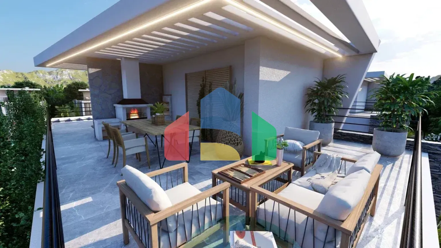 Современная вилла 2+1 (120 м2) с садом (73 м2) в новом комплексе в Лапте