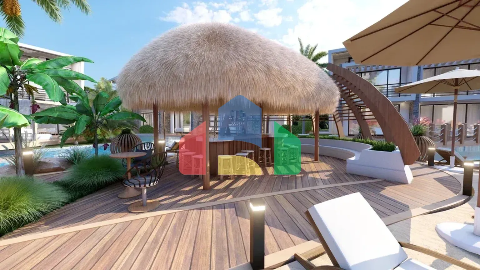 Современная вилла 2+1 (120 м2) с садом (73 м2) в новом комплексе в Лапте