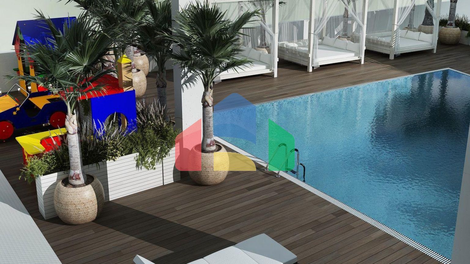 Двухкомнатные апартаменты (59 м2) в новом красивом комплексе в Эсентепе