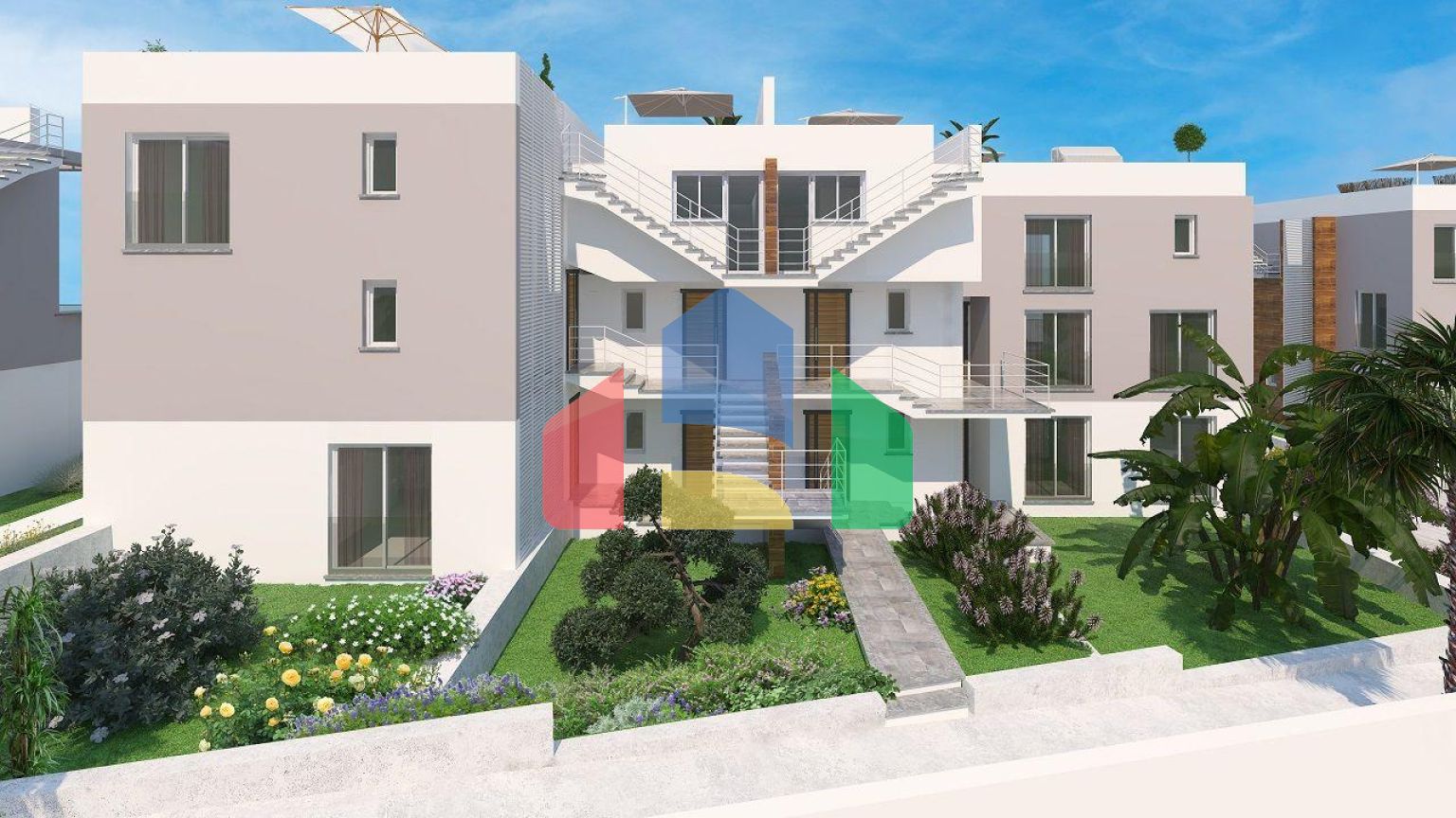 Двухкомнатные апартаменты (59 м2) в новом красивом комплексе в Эсентепе