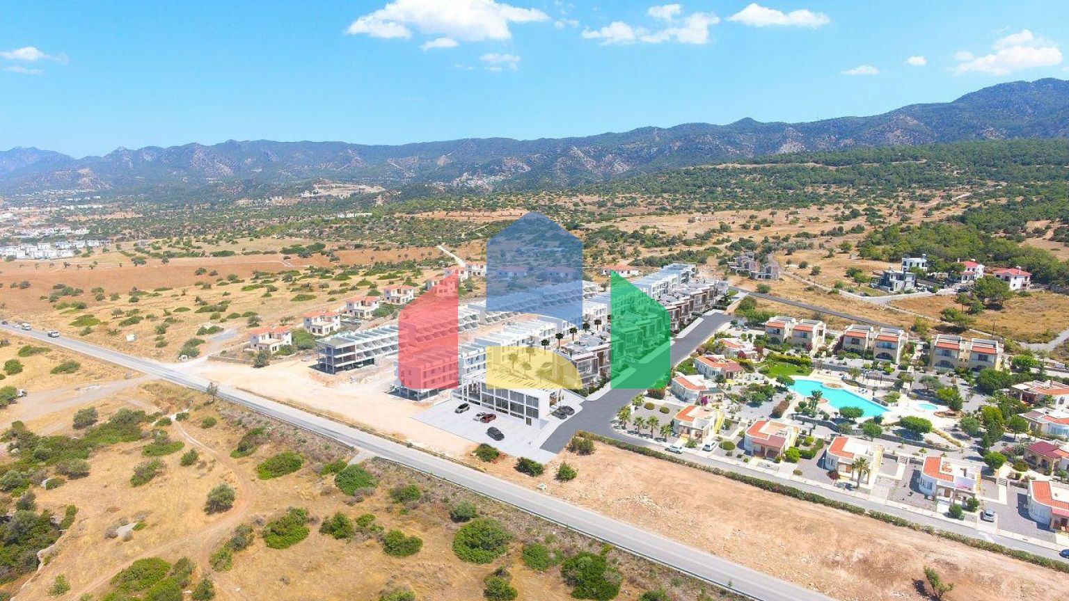 Двухкомнатные апартаменты (59 м2) в новом красивом комплексе в Эсентепе