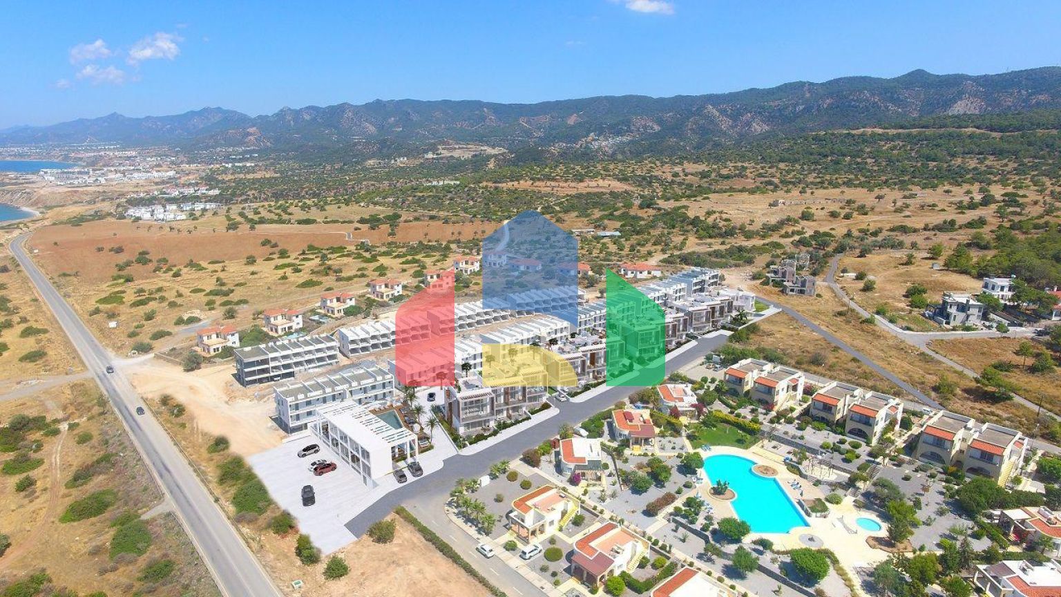 Двухкомнатные апартаменты (59 м2) в новом красивом комплексе в Эсентепе