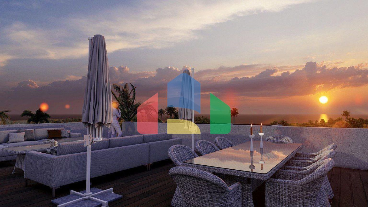 Двухкомнатные апартаменты (59 м2) в новом красивом комплексе в Эсентепе