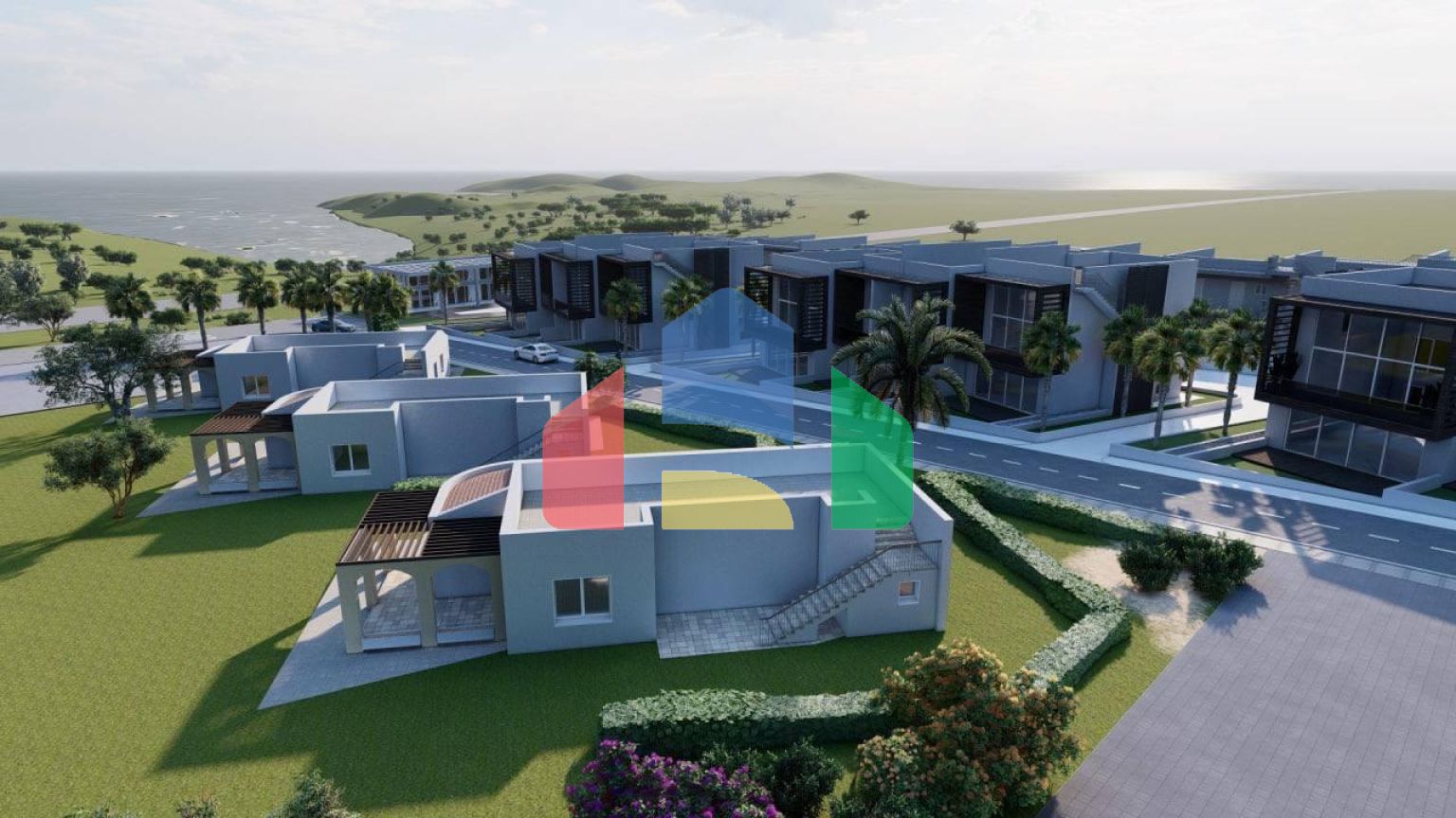 Двухкомнатные апартаменты (59 м2) в новом красивом комплексе в Эсентепе