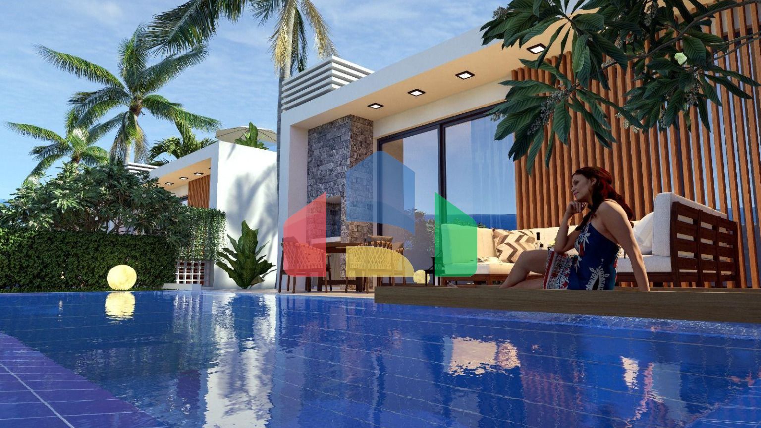 2-комнатные апартаменты 57 м2 с мебелью и техникой в элитном комплексе в Эсентепе