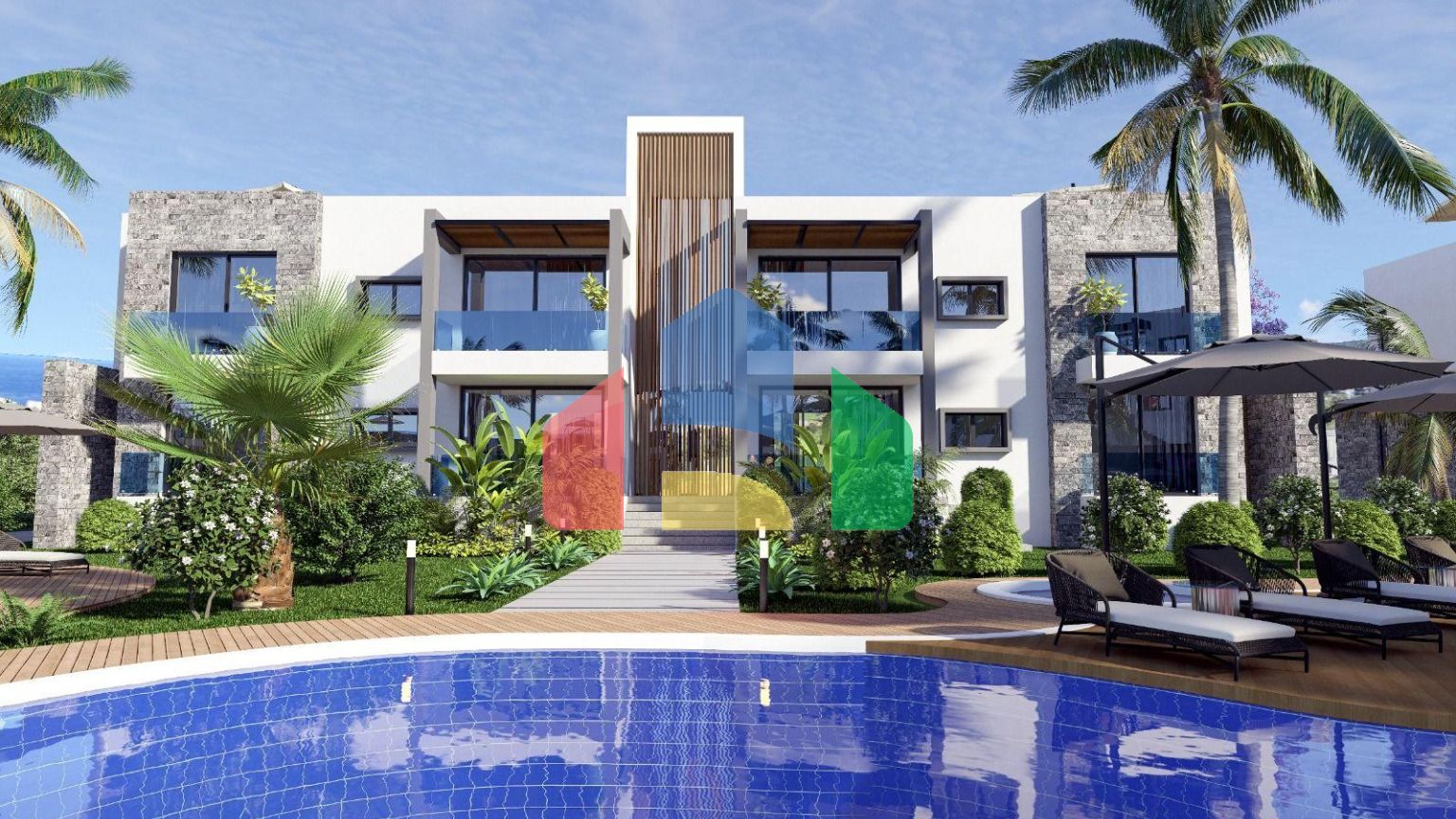 2-комнатные апартаменты 57 м2 с мебелью и техникой в элитном комплексе в Эсентепе