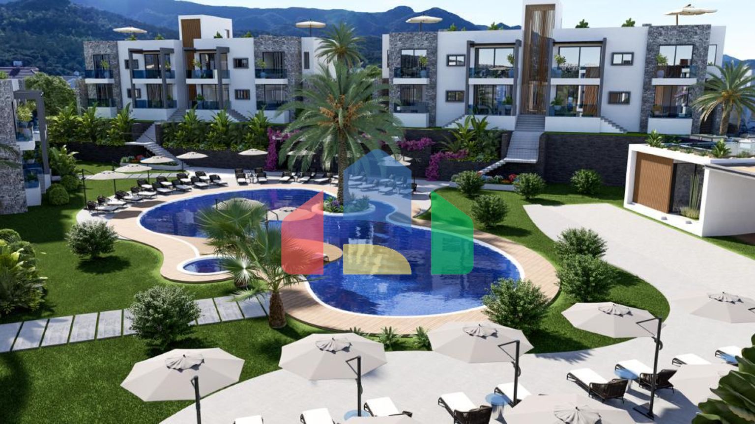 2-комнатные апартаменты 57 м2 с мебелью и техникой в элитном комплексе в Эсентепе