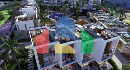 3-bedroom apartment of 117 m2 with an 11 m2 terrace, fully furnished and equipped, located in Esentepe