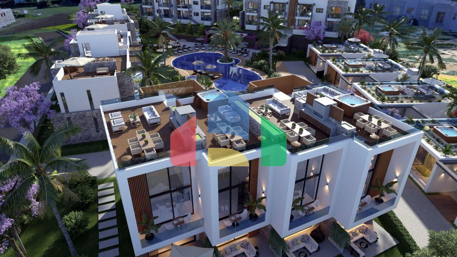 4-комнатные апартаменты 117 м2 с террасой 11 м2 с мебелью и техникой в Эсентепе