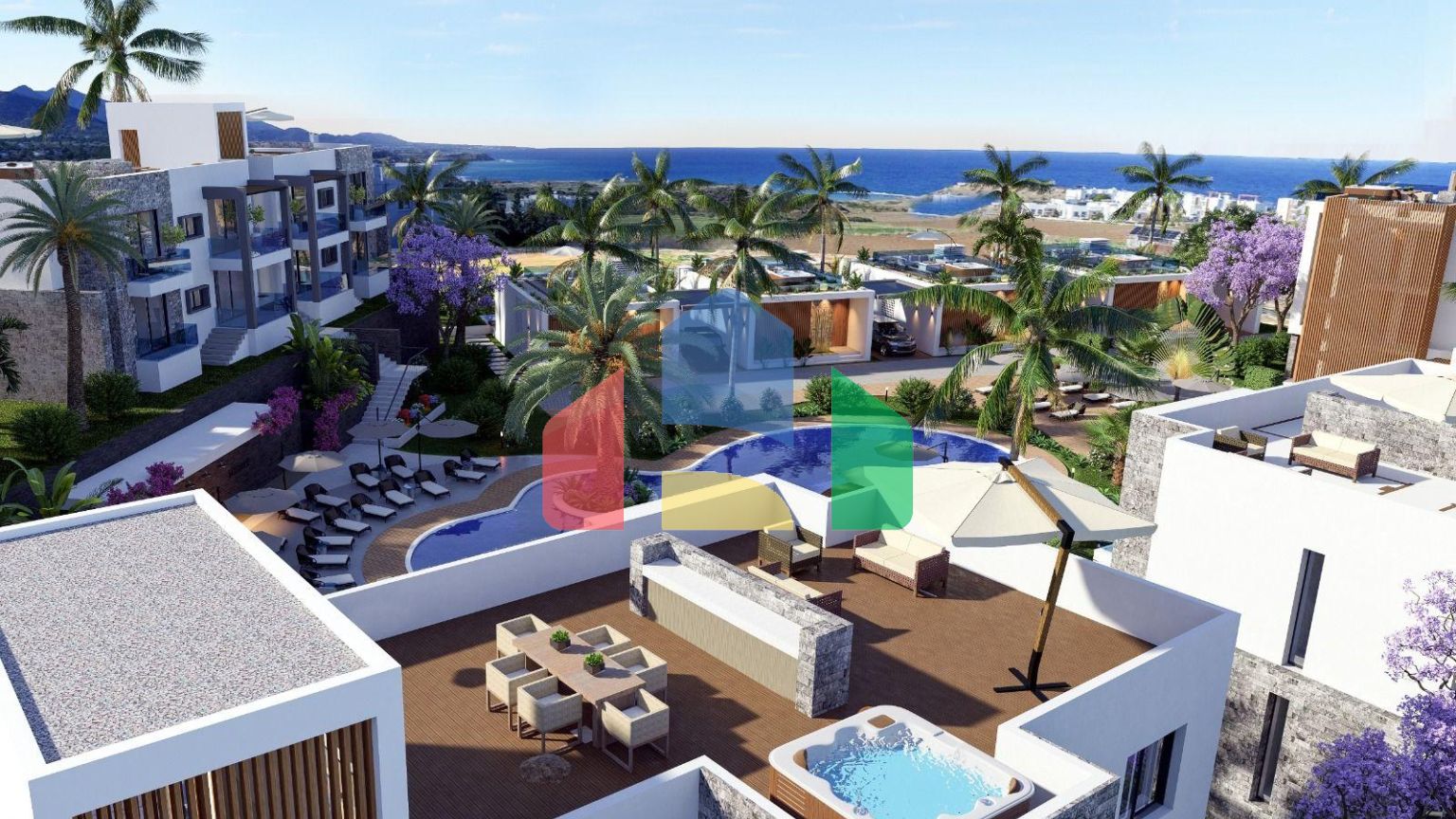 4-комнатные апартаменты 117 м2 с террасой 11 м2 с мебелью и техникой в Эсентепе