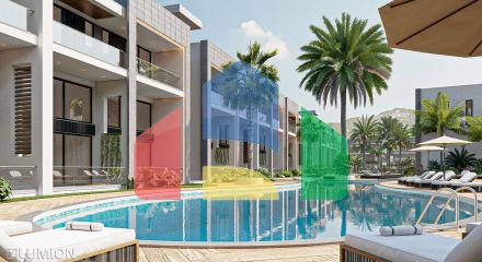 Studio Penthouse 80 m2 with a large terrace of 33 m2 in a beautiful complex in Karsiyaka