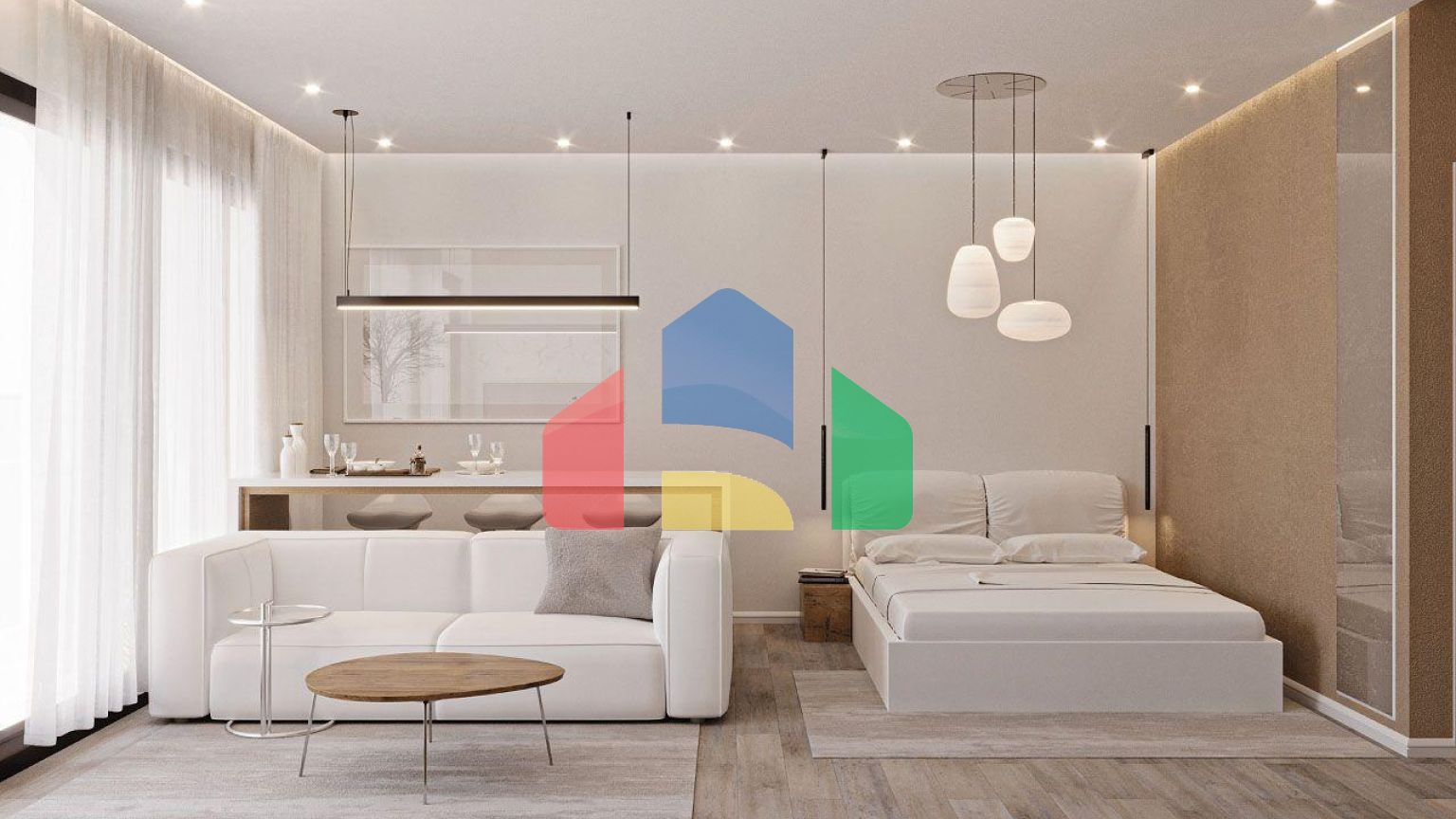 Студия Penthouse 80 м2 с большой террасой 33 м2 в красивом комплексе в Каршияке