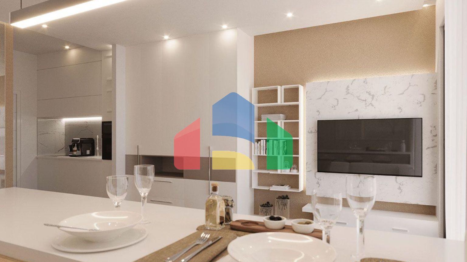 Студия Penthouse 80 м2 с большой террасой 33 м2 в красивом комплексе в Каршияке