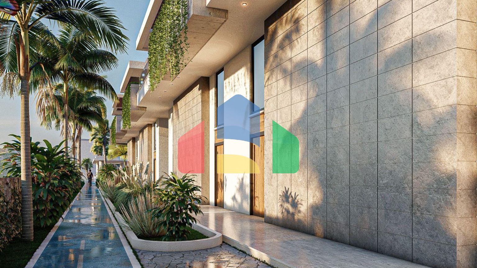 Квартира 1+1 Loft 74 м2 с палисадником в красивом комплексе в Каршияке