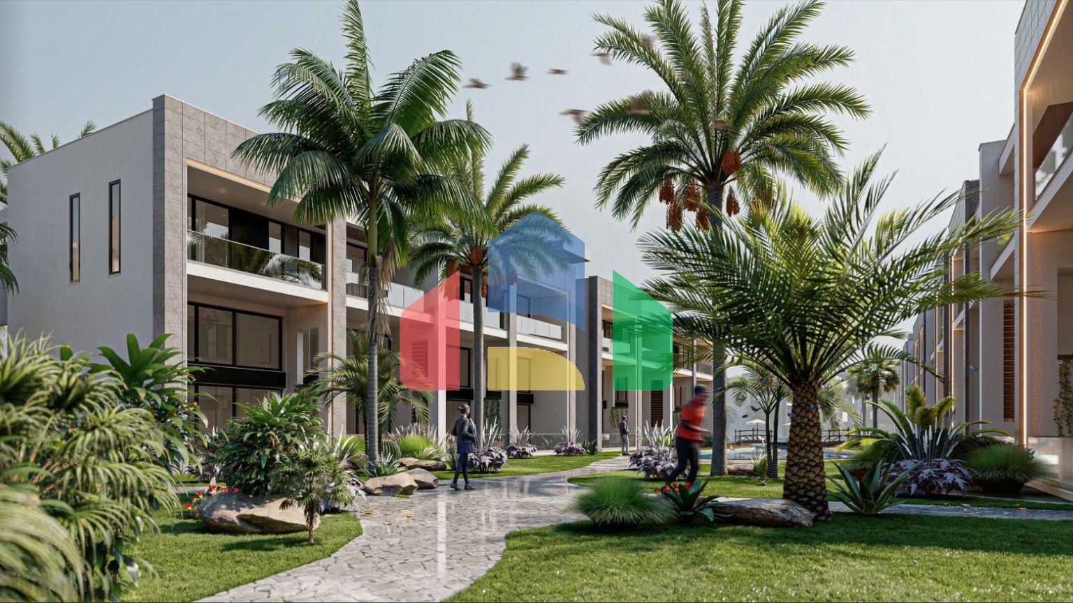 Квартира 1+1 Loft 74 м2 с палисадником в красивом комплексе в Каршияке