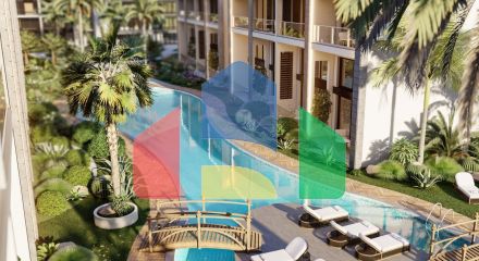 Квартира 1+1 Loft 74 м2 с палисадником в красивом комплексе в Каршияке