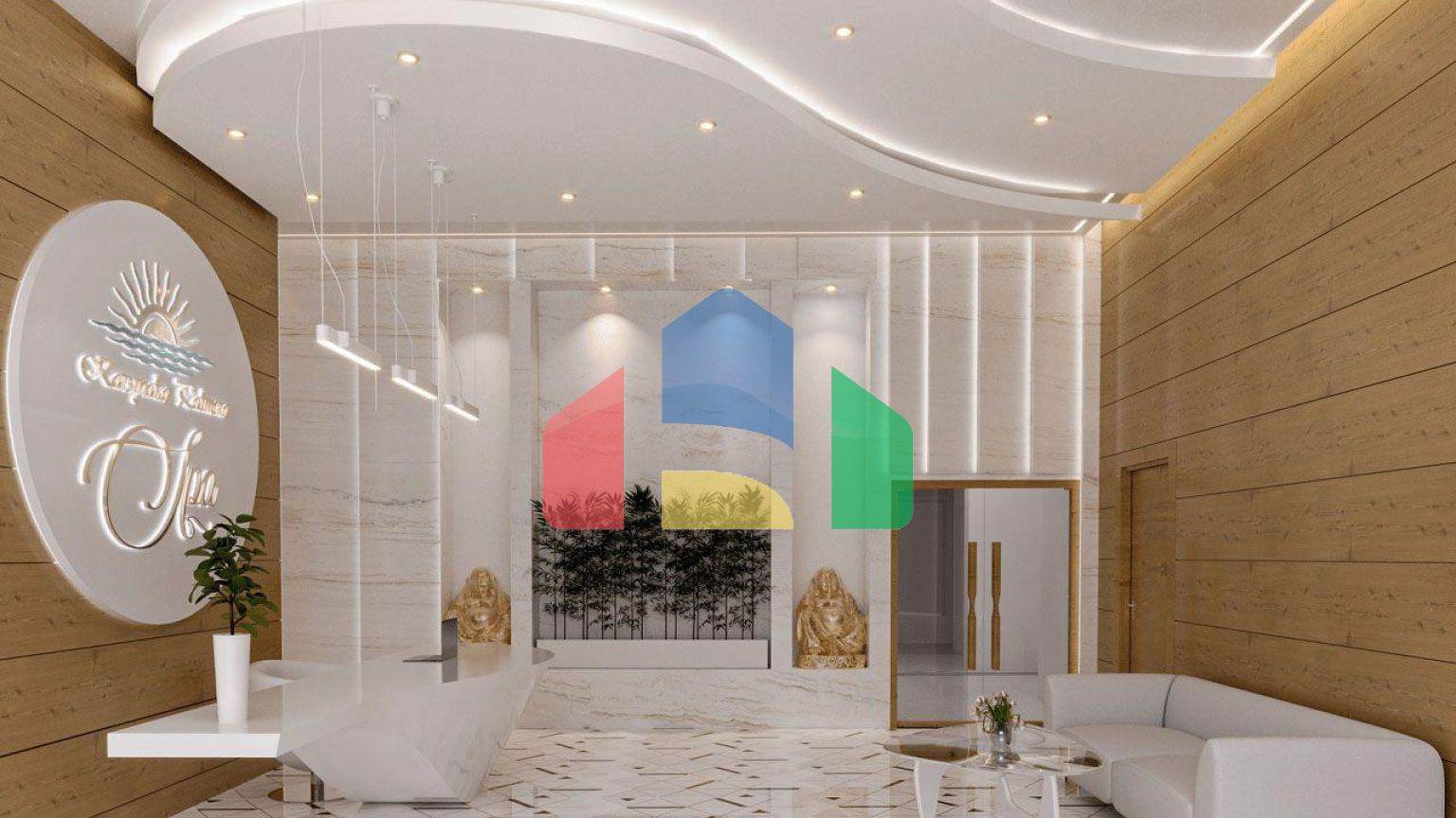 Квартира 1+1 Loft 74 м2 с палисадником в красивом комплексе в Каршияке