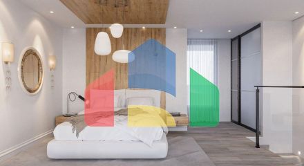 Квартира 1+1 Loft 74 м2 с палисадником в красивом комплексе в Каршияке