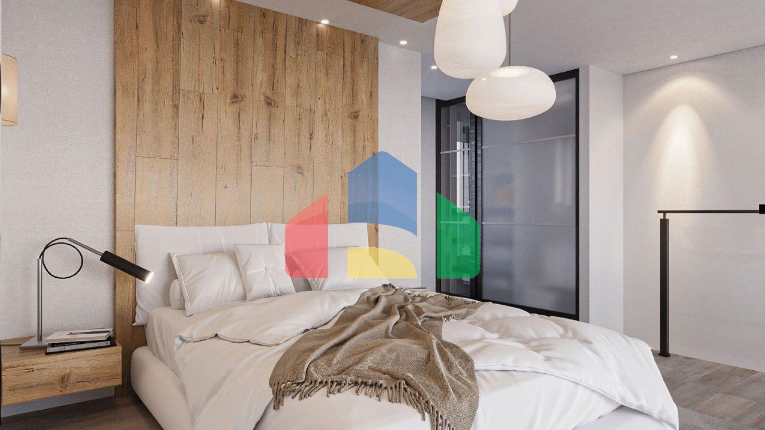 Квартира 1+1 Loft 74 м2 с палисадником в красивом комплексе в Каршияке