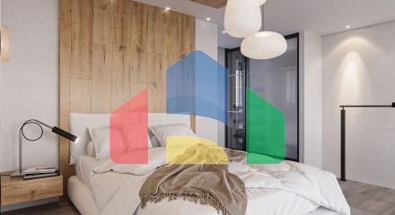 Квартира 1+1 Loft 74 м2 с палисадником в красивом комплексе в Каршияке