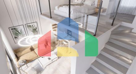 Квартира 1+1 Loft 74 м2 с палисадником в красивом комплексе в Каршияке