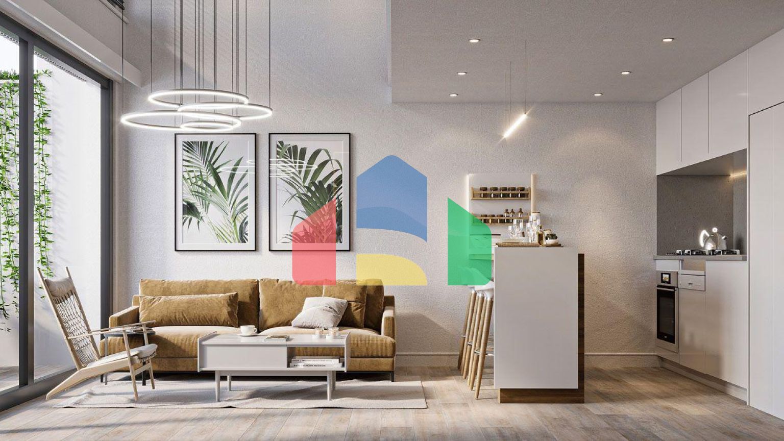 Квартира 1+1 Loft 74 м2 с палисадником в красивом комплексе в Каршияке