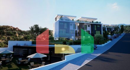 Apartment 1 + 1 (45 m2) with a terrace (15 m2) in a beautiful complex in Esentepe