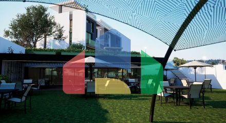 Apartment 1 + 1 (45 m2) with a terrace (15 m2) in a beautiful complex in Esentepe