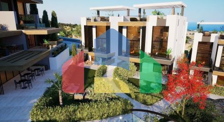 Квартира 1+1 (45 м2 ) с террасой (15 м2 ) в красивом комплексе в Эсентепе