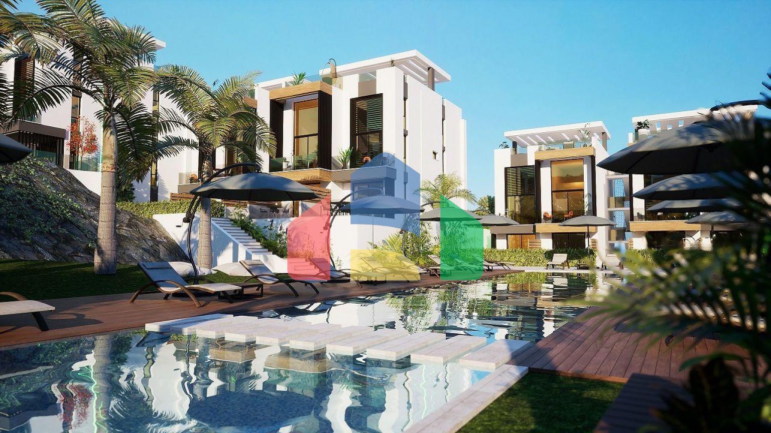 Квартира 1+1 (45 м2 ) с террасой (15 м2 ) в красивом комплексе в Эсентепе