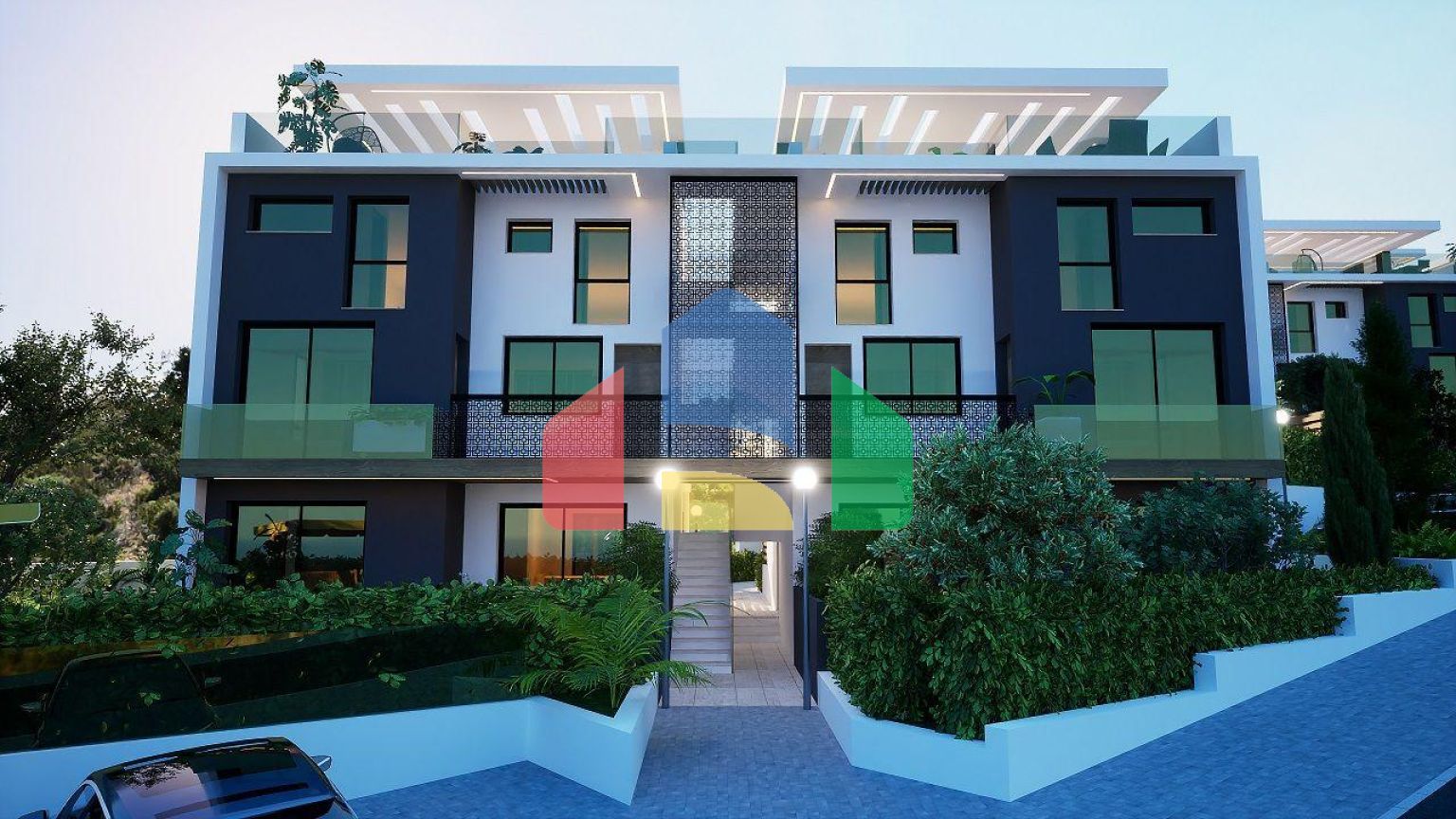 Квартира 1+1 (45 м2 ) с террасой (15 м2 ) в красивом комплексе в Эсентепе