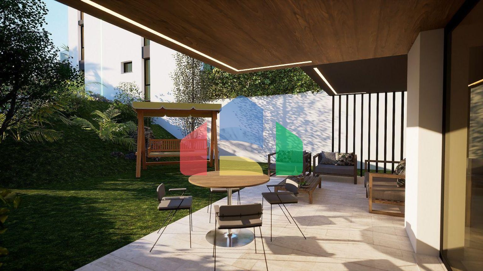 Квартира 1+1 (45 м2 ) с террасой (15 м2 ) в красивом комплексе в Эсентепе