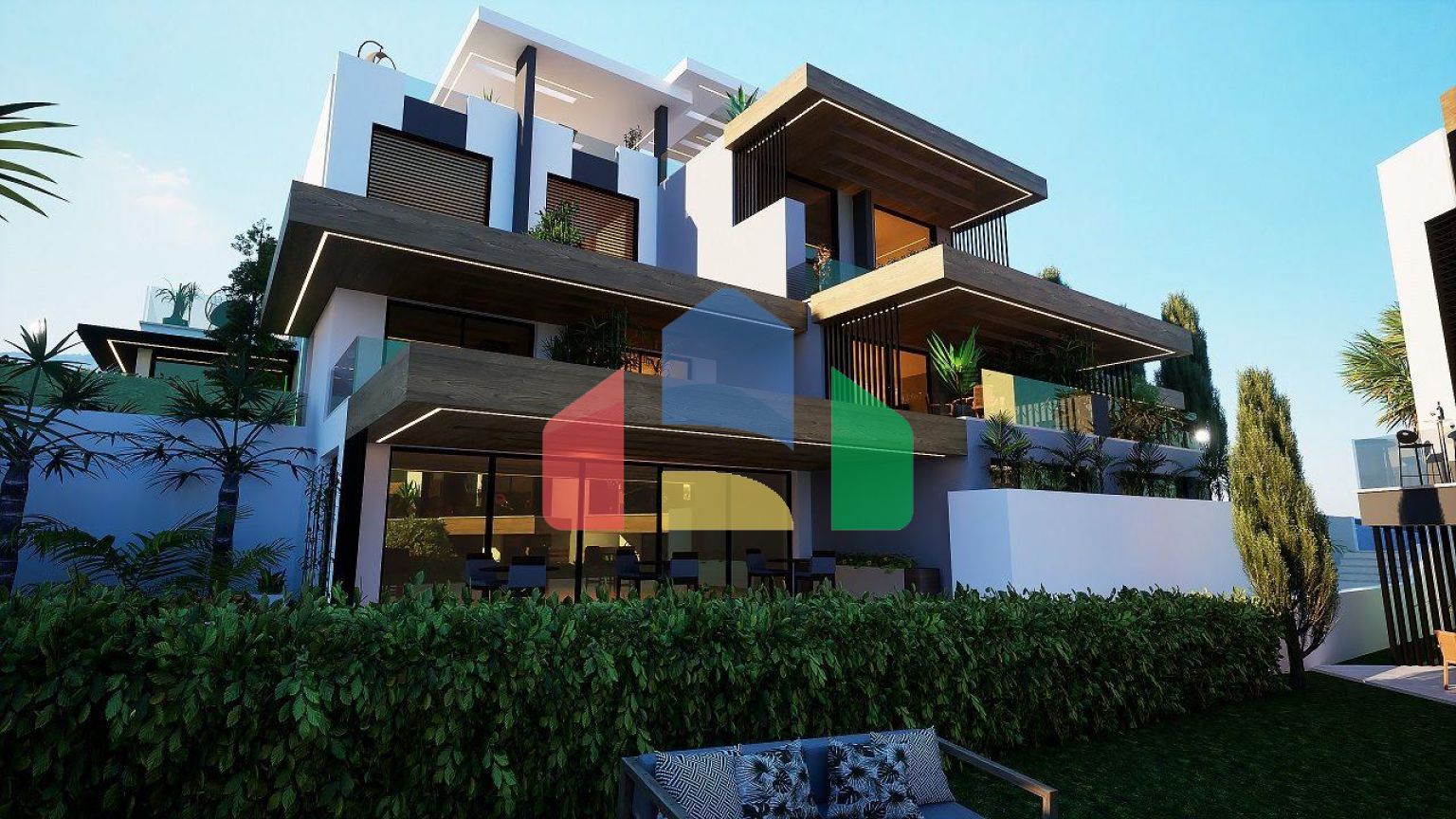 Квартира 1+1 (45 м2 ) с террасой (15 м2 ) в красивом комплексе в Эсентепе