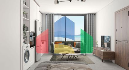 Квартира 1+1 (45 м2 ) с террасой (15 м2 ) в красивом комплексе в Эсентепе