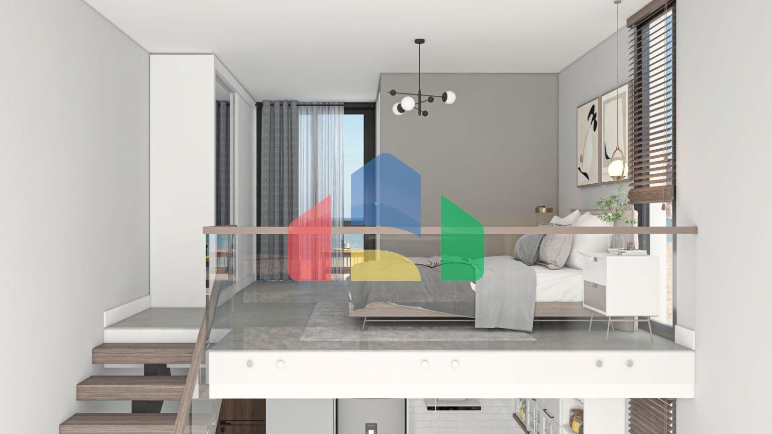 Квартира 1+1 (45 м2 ) с террасой (15 м2 ) в красивом комплексе в Эсентепе