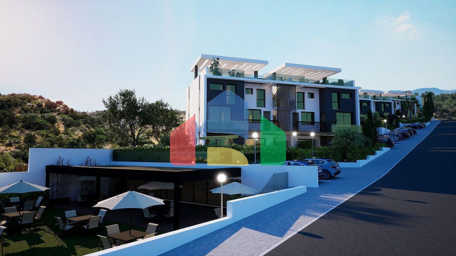 Квартира 2+1 (65 м2 ) с  верхней террасой (37 м2 ) в красивом комплексе в Эсентепе