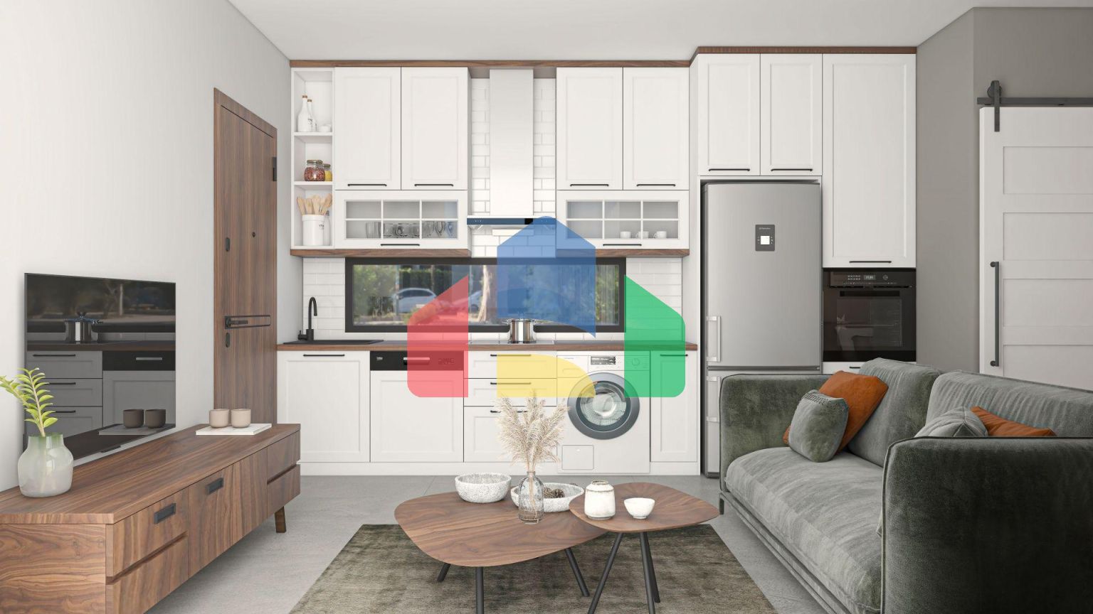 Квартира 2+1 (65 м2 ) с  верхней террасой (37 м2 ) в красивом комплексе в Эсентепе