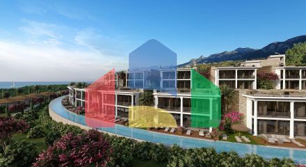 Двухкомнатная квартира с небольшим садом 35 м2 в новом и роскошном комплексе у моря Двухкомнатная квартира с небольшим садом 35 м2 в новом и роскошном комплексе у моря