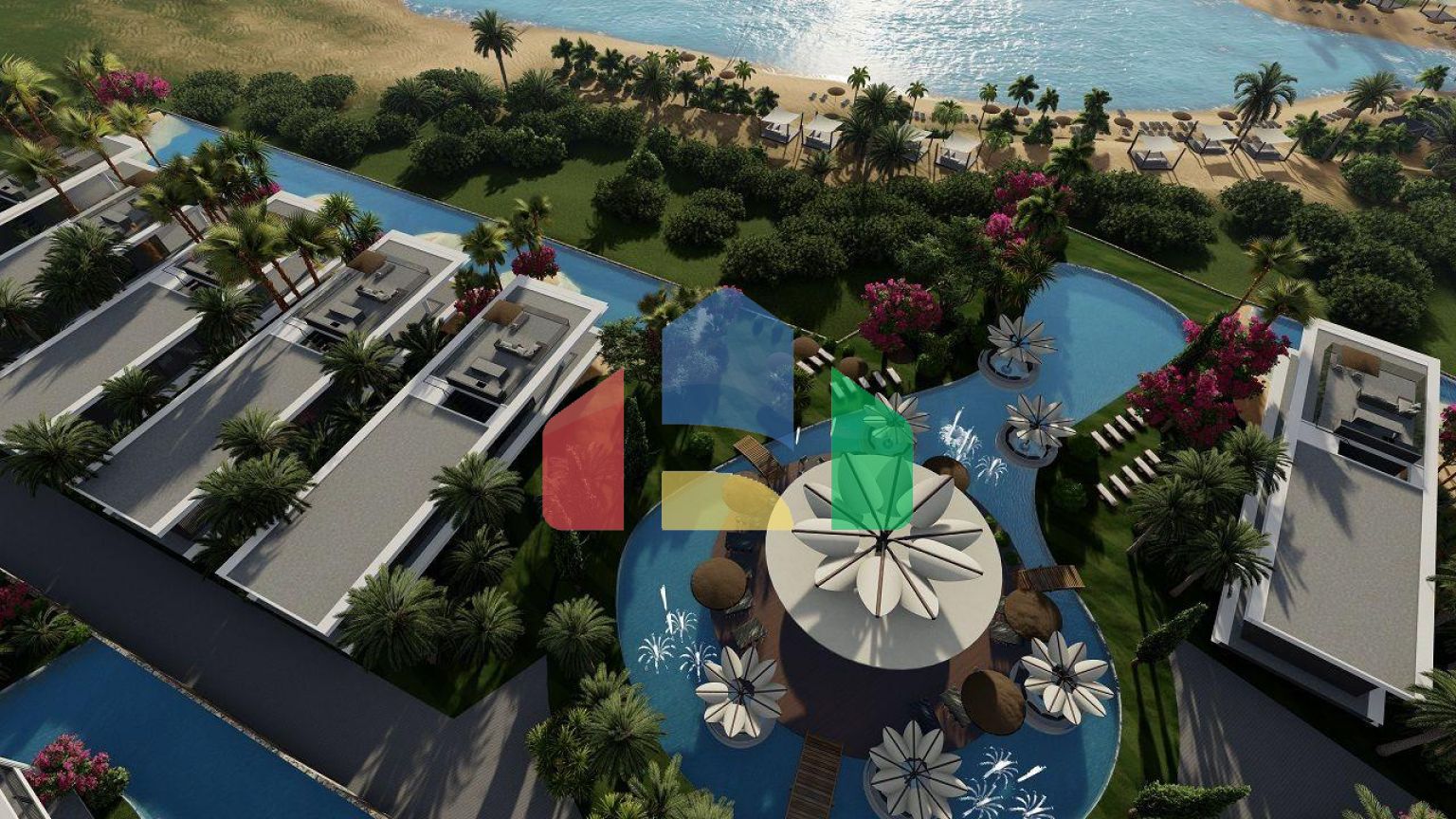 Двухкомнатная квартира с небольшим садом 35 м2 в новом и роскошном комплексе у моря