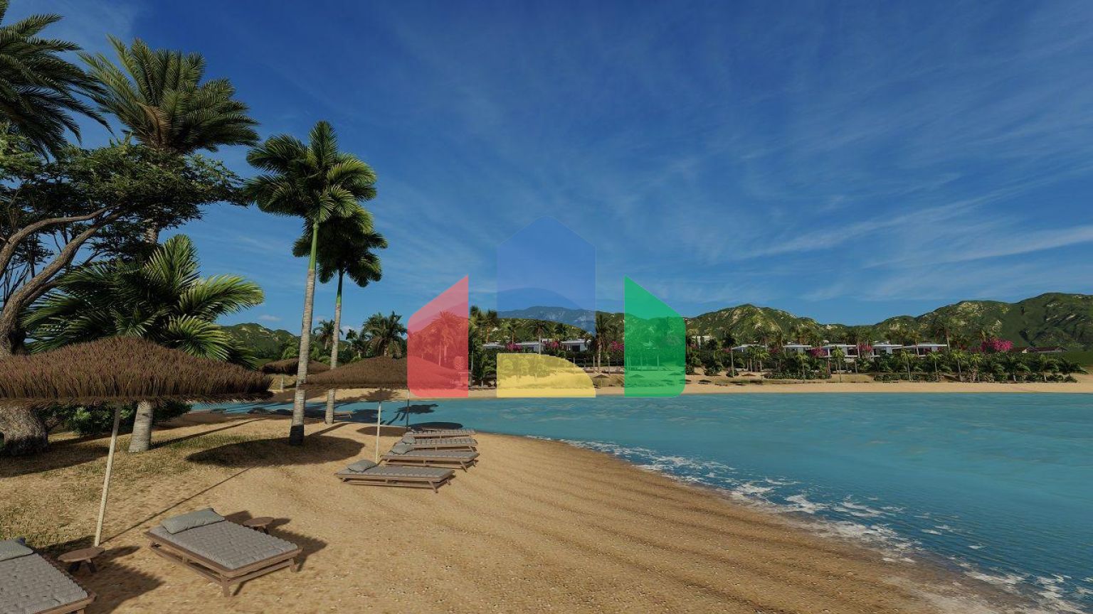 Двухкомнатная квартира с небольшим садом 35 м2 в новом и роскошном комплексе у моря